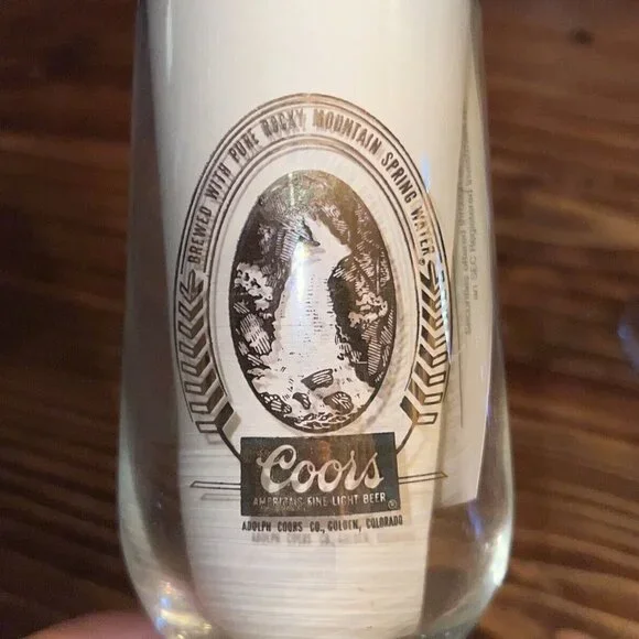 Vintage COORS BEER BEVERAGE STEMMED GLASS WITH GOLD LOGO - Picture 3 of 4